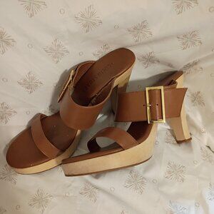 Colin Stuart - Women's Size 7 - Brown/Cream Platform Sandal